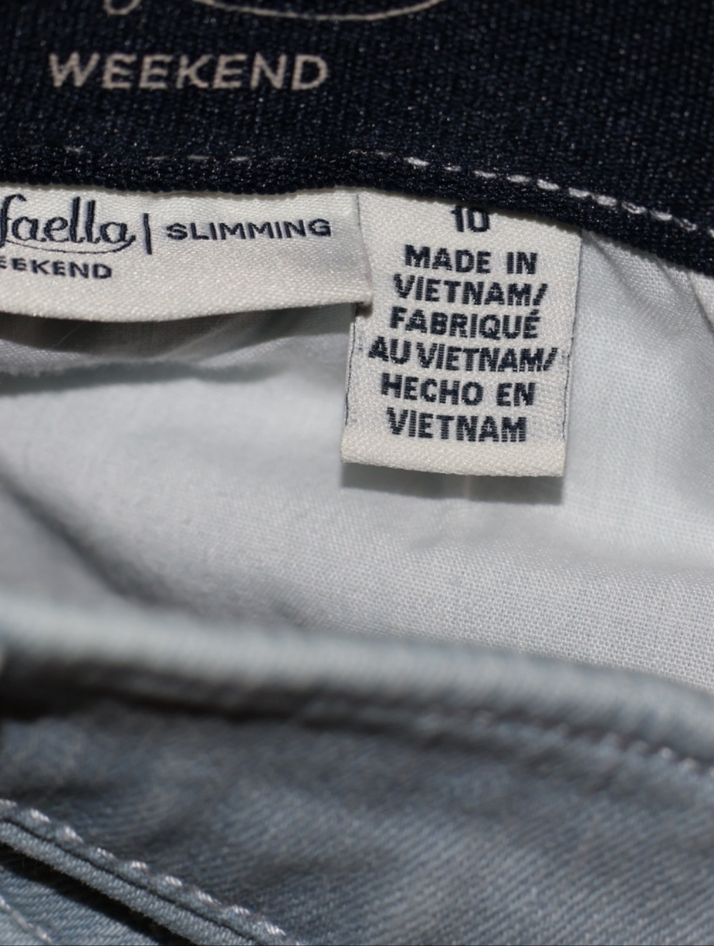 Rafaella Light-Wash Weekend Slimming Capris With Cut Out Embroidery. - Picture 6 of 6